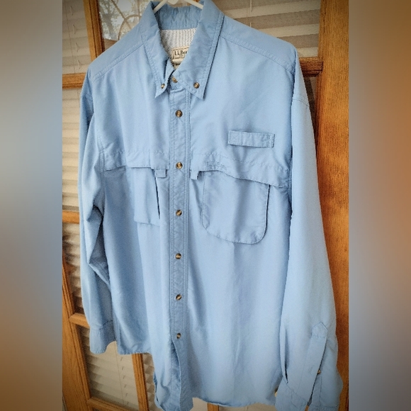 L.L. Bean Other - L.L. Bean M's Large Blue Tropicwear LS Sun Shirt Old Version Pre-2020, Brand New